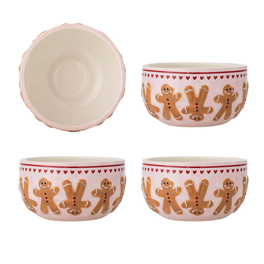 Bloomingville Binna Schale, Rose, Steingut