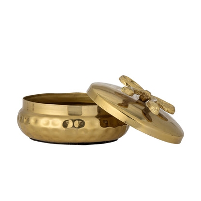 Bloomingville Meera Gefäß mit Deckel, Gold, Metall