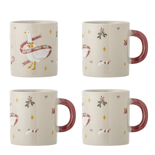Bloomingville Mary Becher, Bunt, Steingut