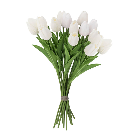 Bloomingville Tulip Blumenstrauß, Weiß, Künstliche Blumen