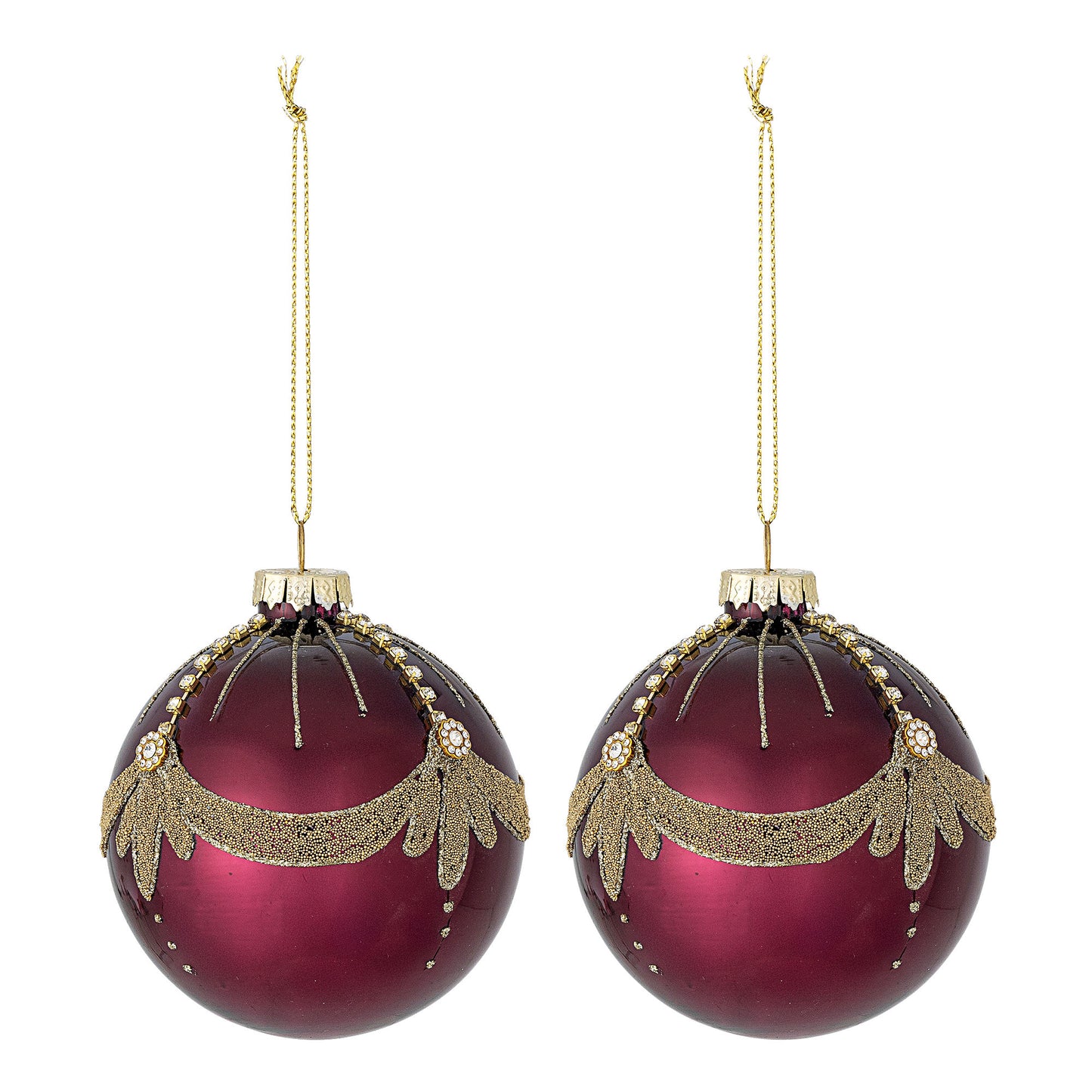 Bloomingville Suman Ornament, Rot, Glas