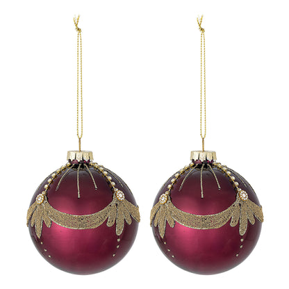 Bloomingville Suman Ornament, Rot, Glas