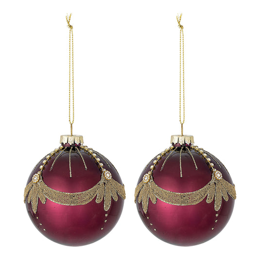 Bloomingville Suman Ornament, Rot, Glas