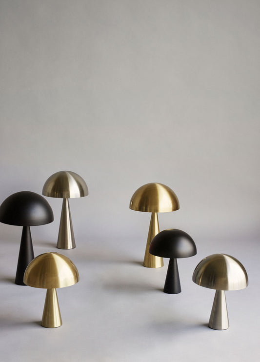 Hübsch Mush Tischlampe Mini Nickel
