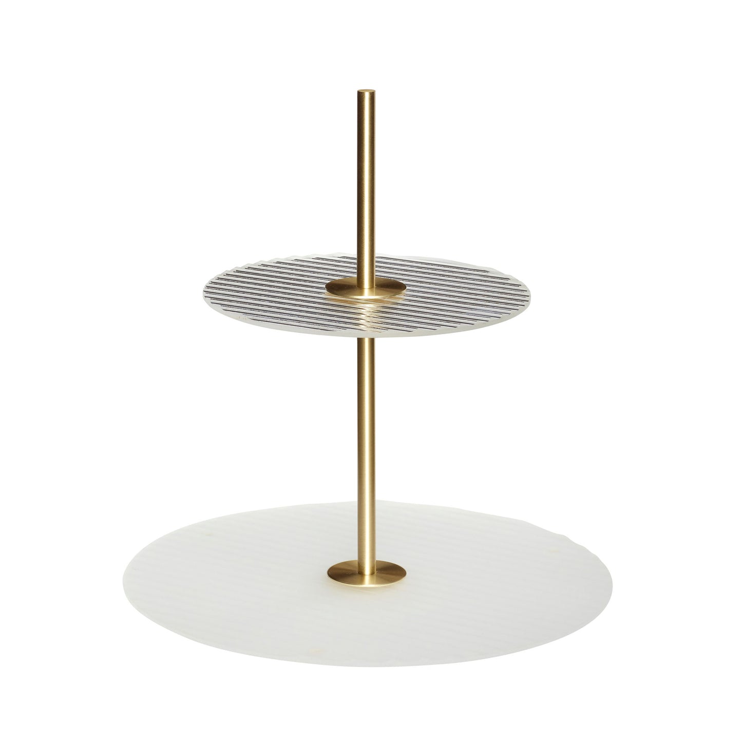 Hübsch Ripple Etagere Gefrostet/Messingfarben