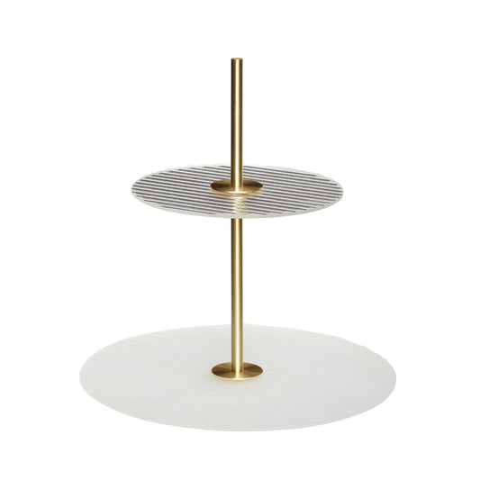 Hübsch Ripple Etagere Gefrostet/Messingfarben