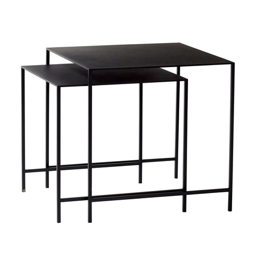 Hübsch Duo Beistelltisch Schwarz (2er Set)
