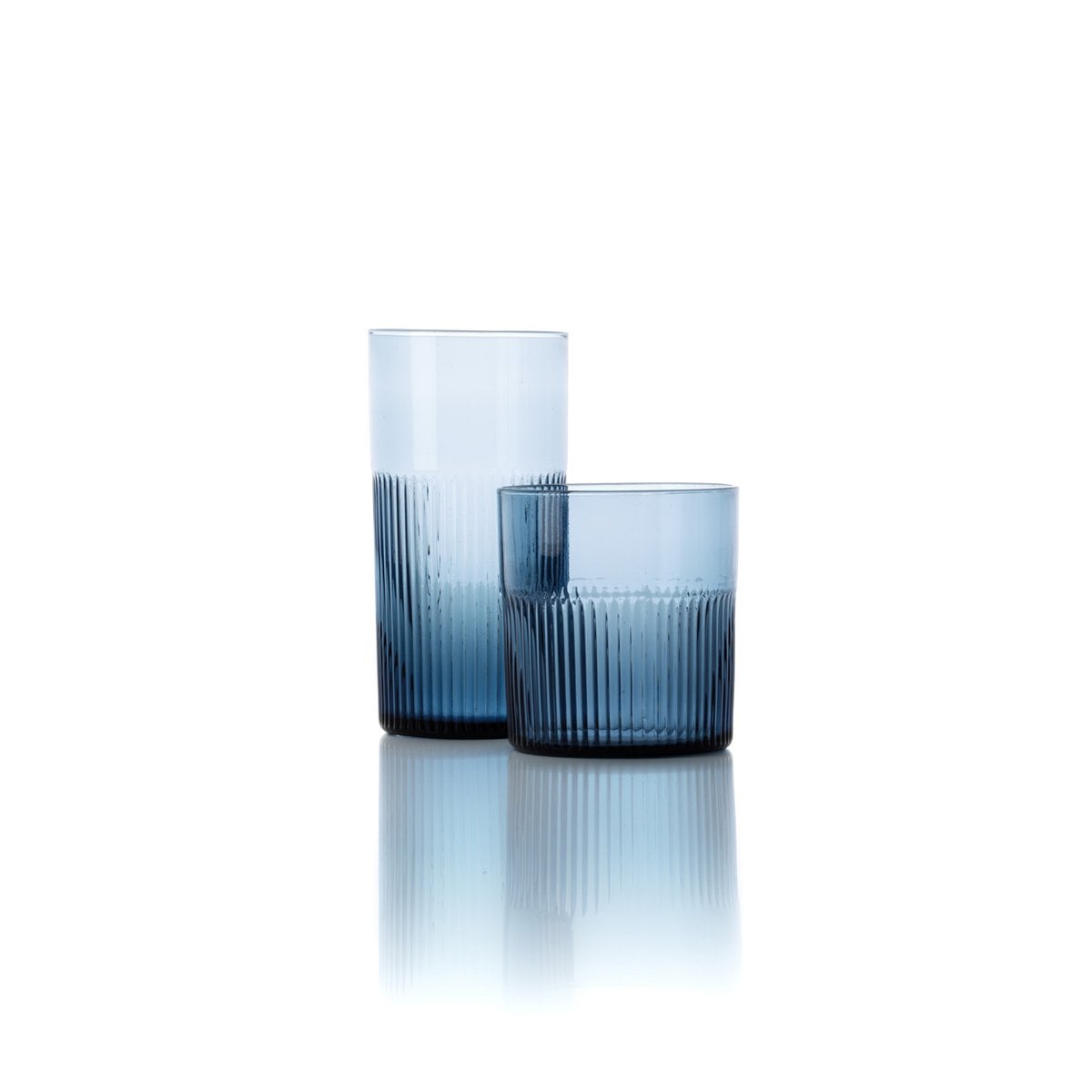 Der Azure Rippled High Tumbler – Blau