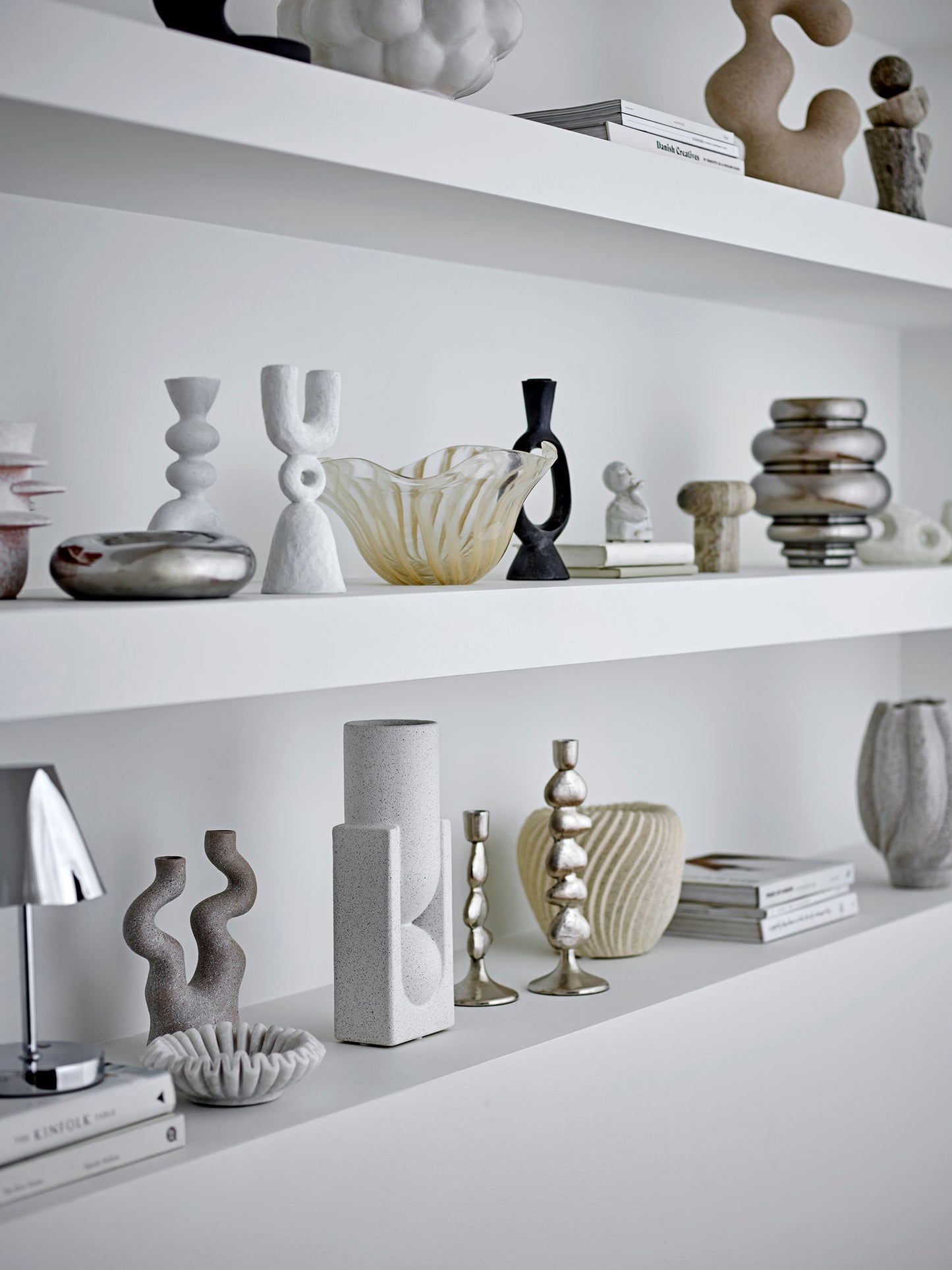 Bloomingville Salome Vase, Weiß, Steingut