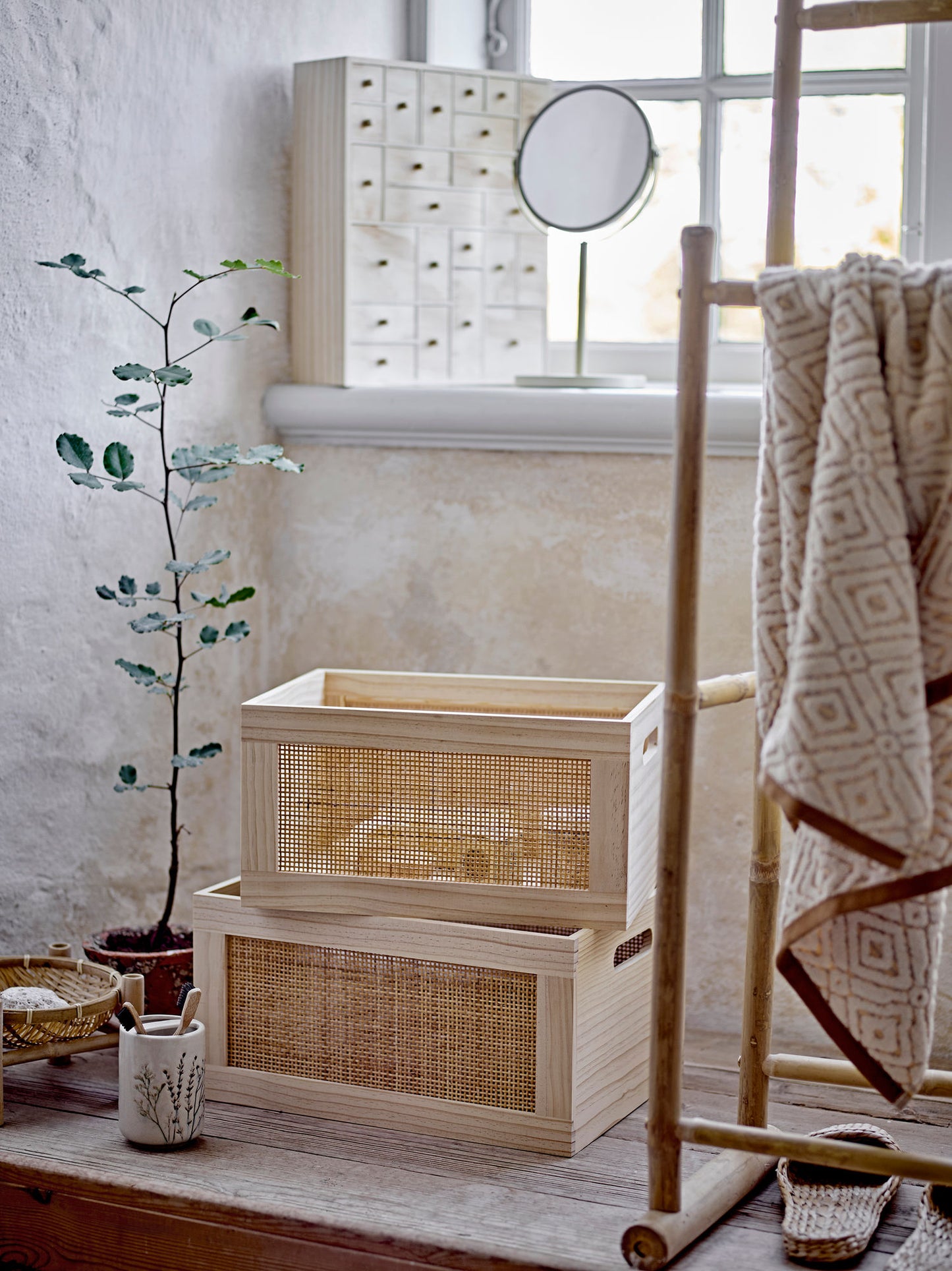 Bloomingville Bea Seifenspender-Set, Natur, Steingut