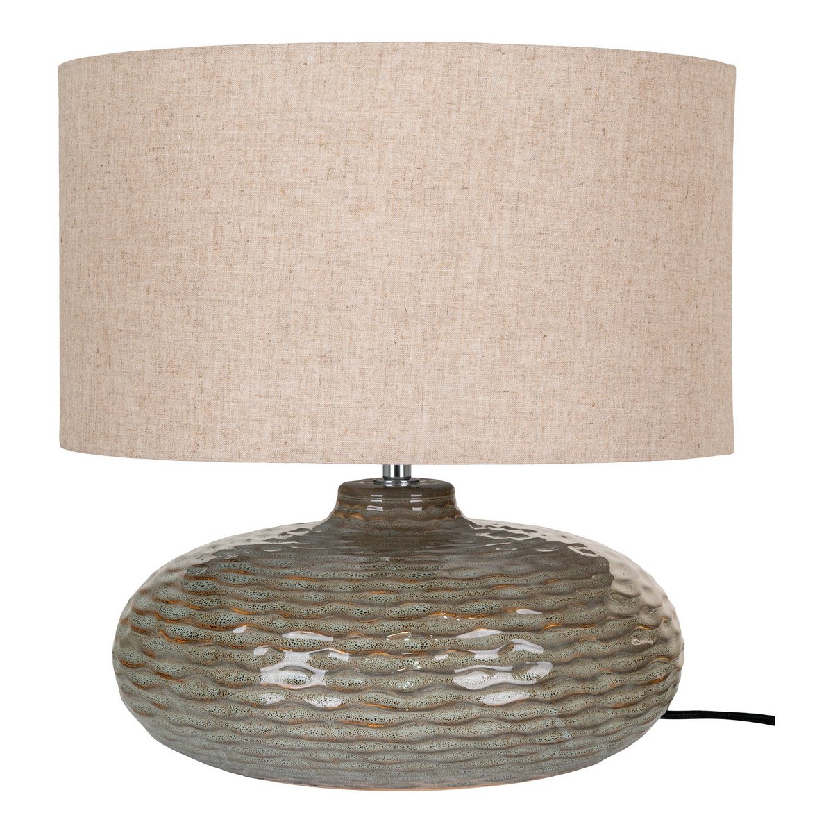 Oldham Tischlampe – grünes Keramik mit Lampenschirm