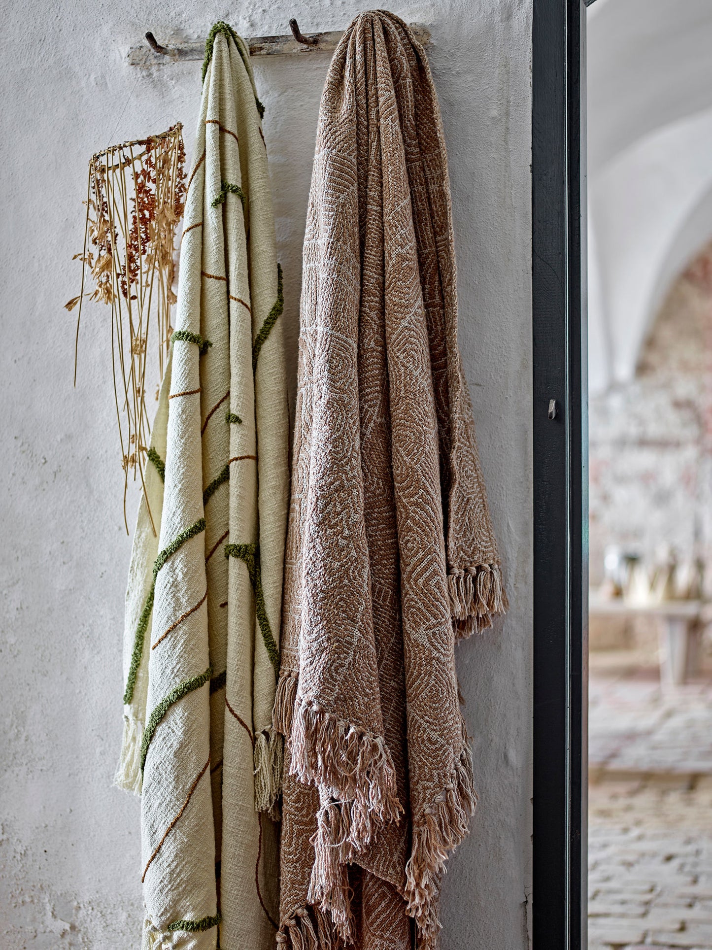 Bloomingville Bresso Decke, Braun, Recycelte Baumwolle