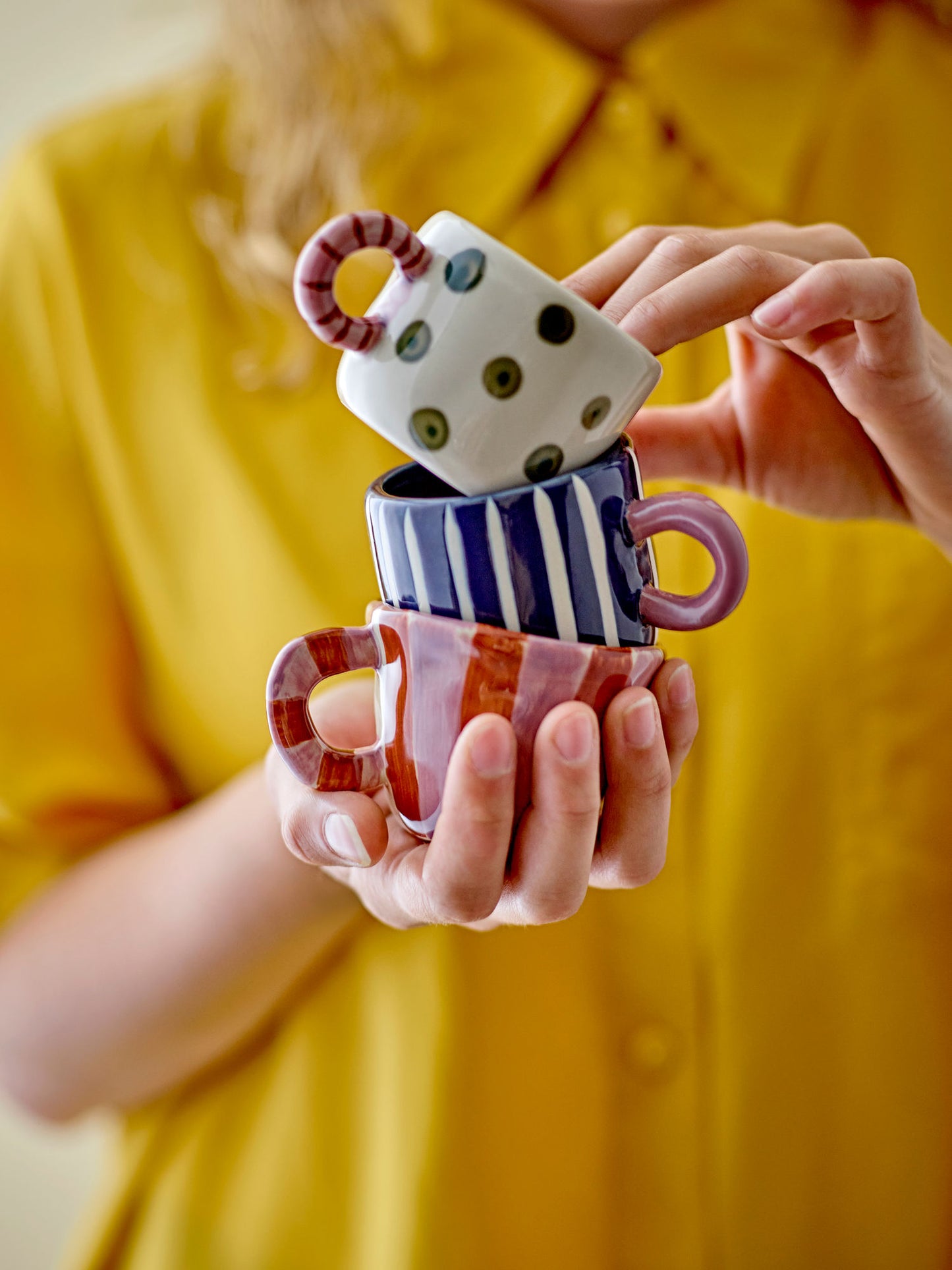Bloomingville Nini Tasse, Blau, Steingut