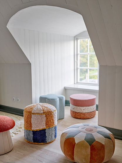 Bloomingville MINI Kio Pouf, Bunt, Baumwolle