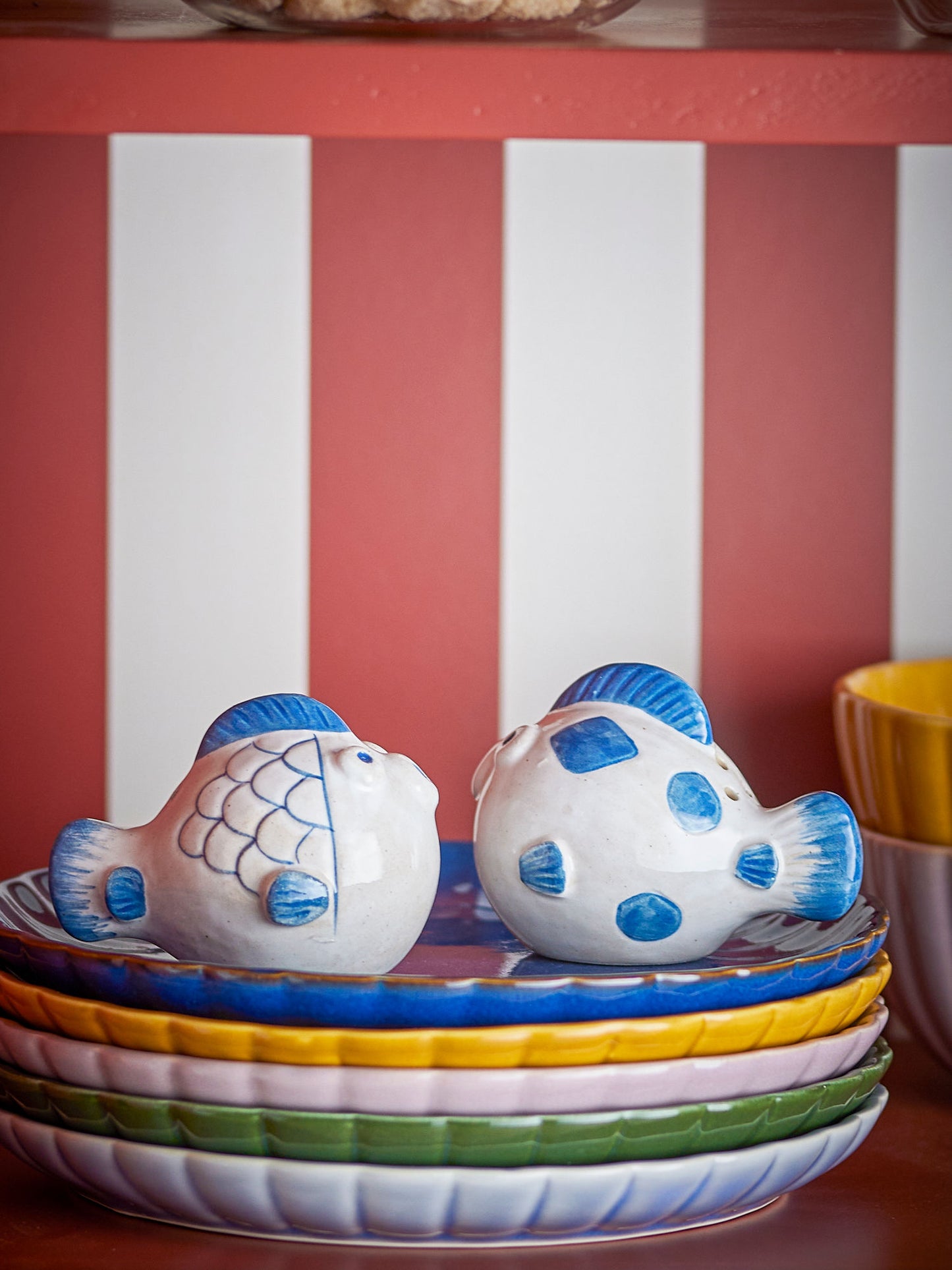 Bloomingville Fugu Salz- und Pfefferset, Blau, Steingut