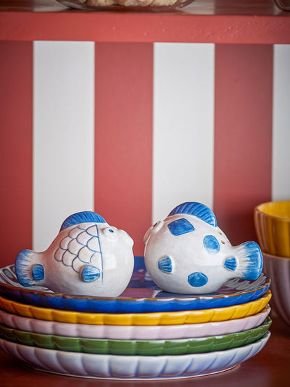 Bloomingville Fugu Salz- und Pfefferset, Blau, Steingut