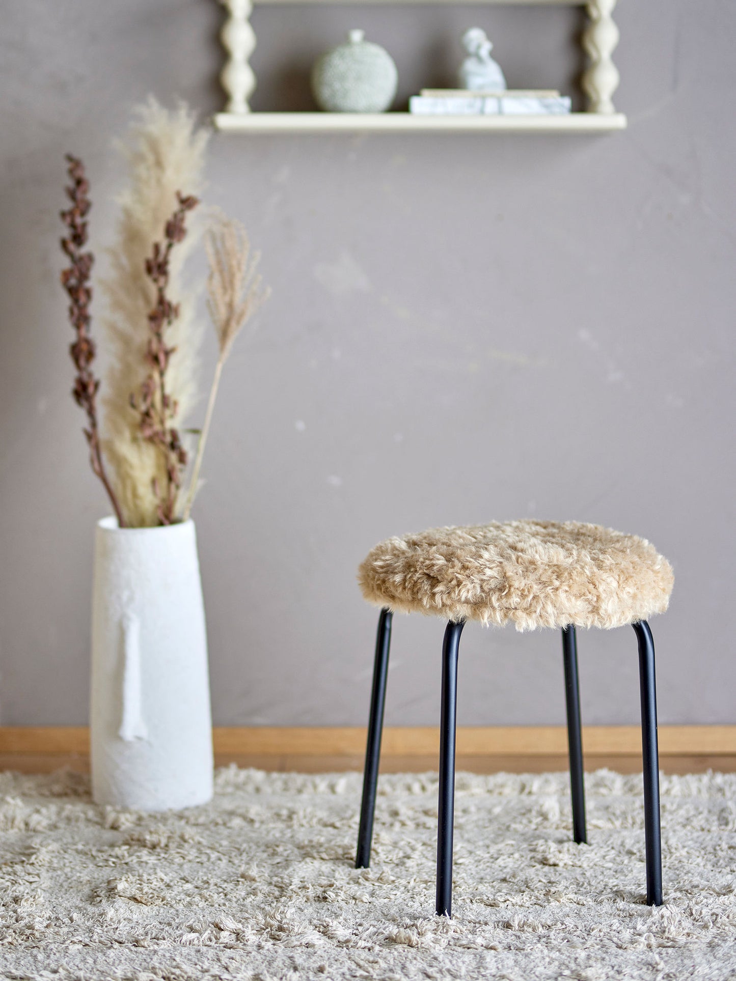 Bloomingville Linard Hocker, Braun, Polyester