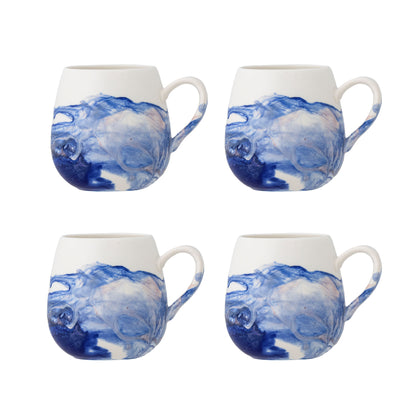 Bloomingville Lyre Tasse, Blau, Steingut