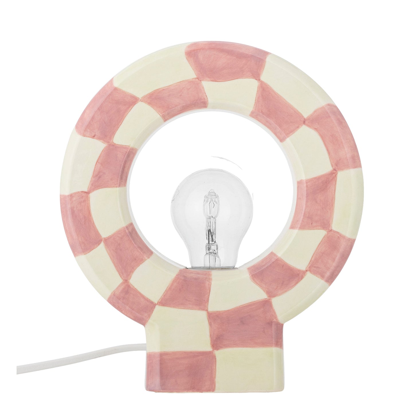Bloomingville Vialini Tischlampe, Rose, Steingut