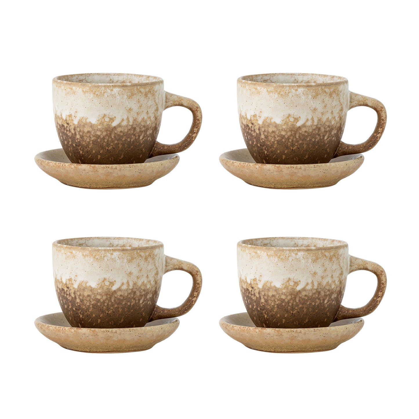 Bloomingville Brenta Tasse mit Untertasse, 4er Set