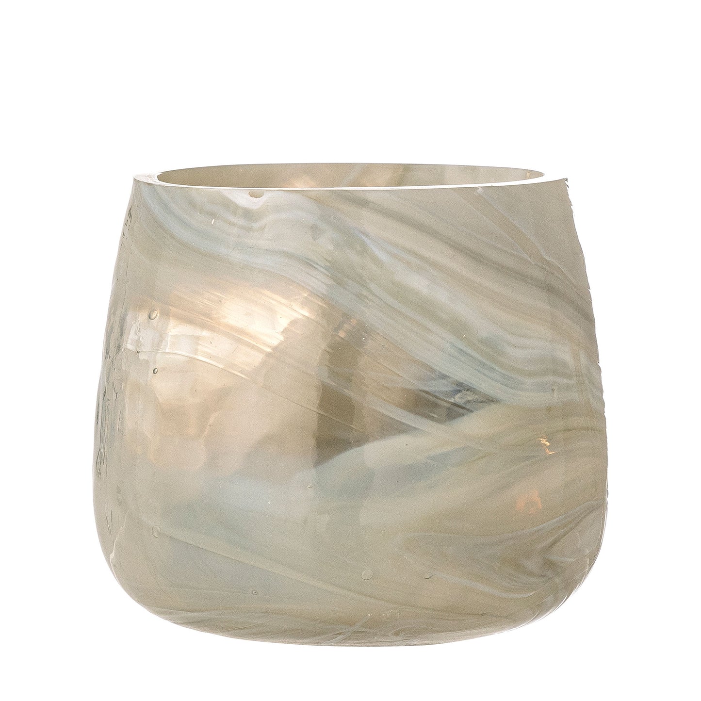Bloomingville Imran Teelichthalter, Grau, Recyceltes Glas