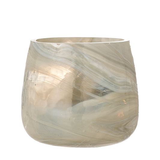 Bloomingville Imran Teelichthalter, Grau, Recyceltes Glas
