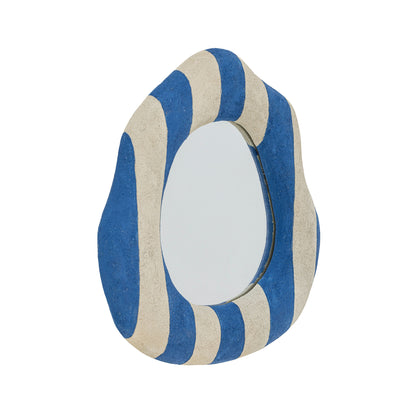 Bloomingville Travis Wand-Spiegel, Blau, Polyresin