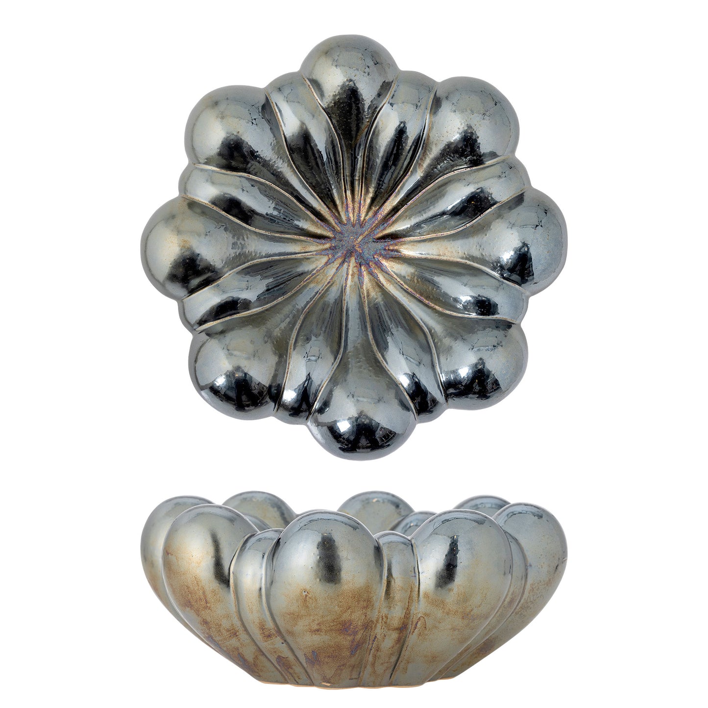 Bloomingville Sheeran Schale, Silber, Steingut