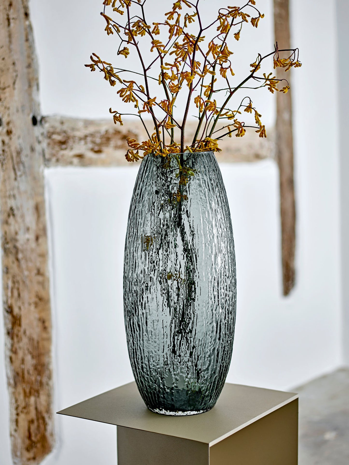 Bloomingville Brock Vase, Grau, Glas