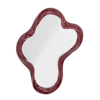 Bloomingville Violeta Wand-Spiegel, Rot, Polyresin