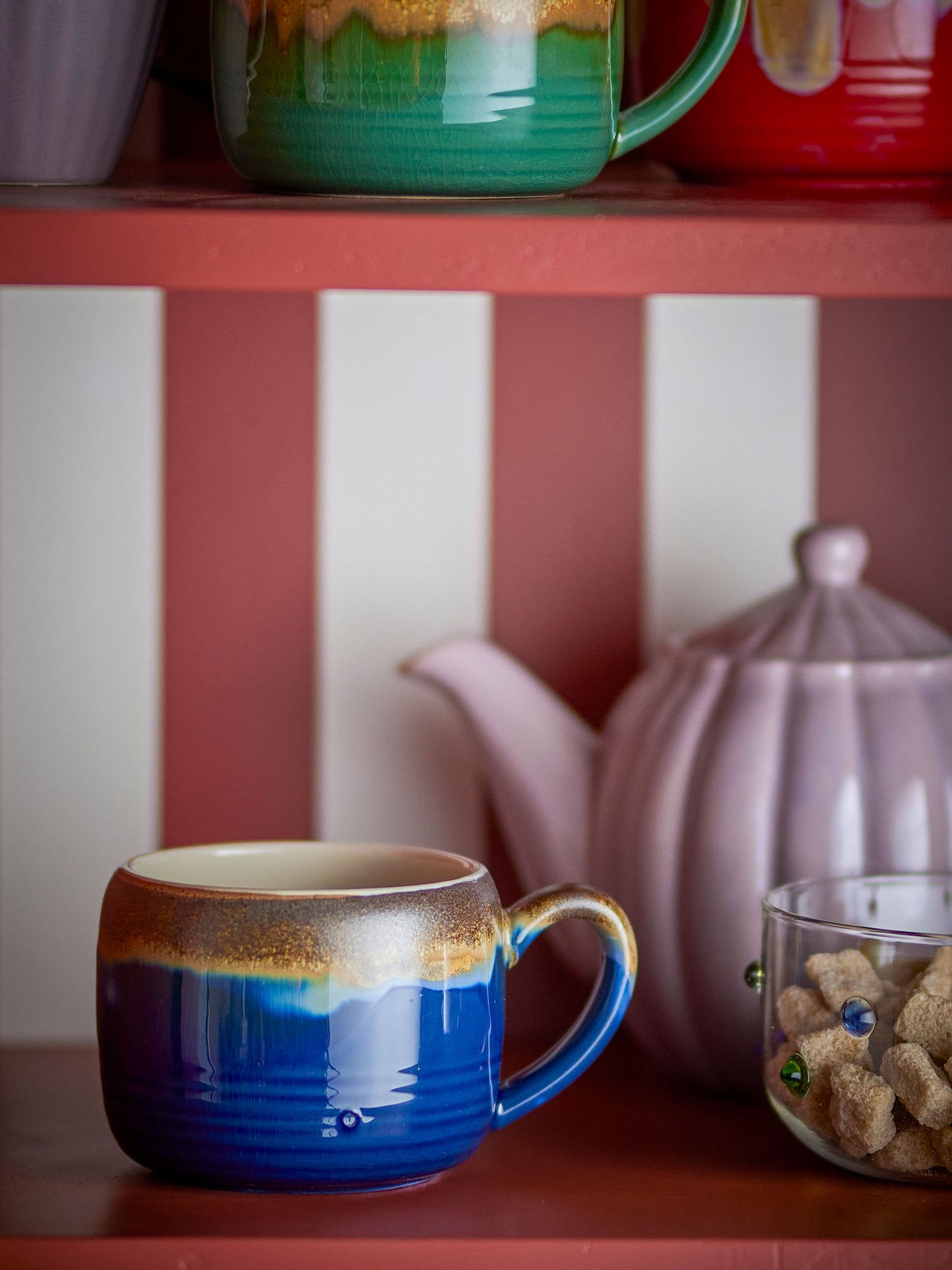 Bloomingville Sheen Tasse, Blau 4er Set