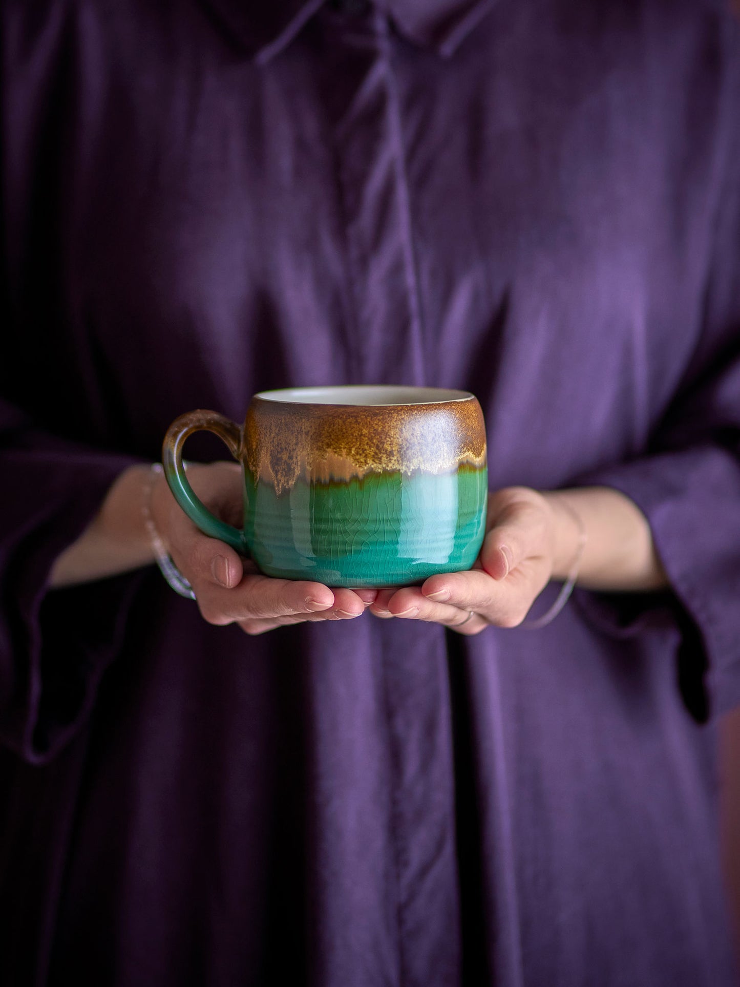 Bloomingville Sheen Tasse, Grün, Steingut