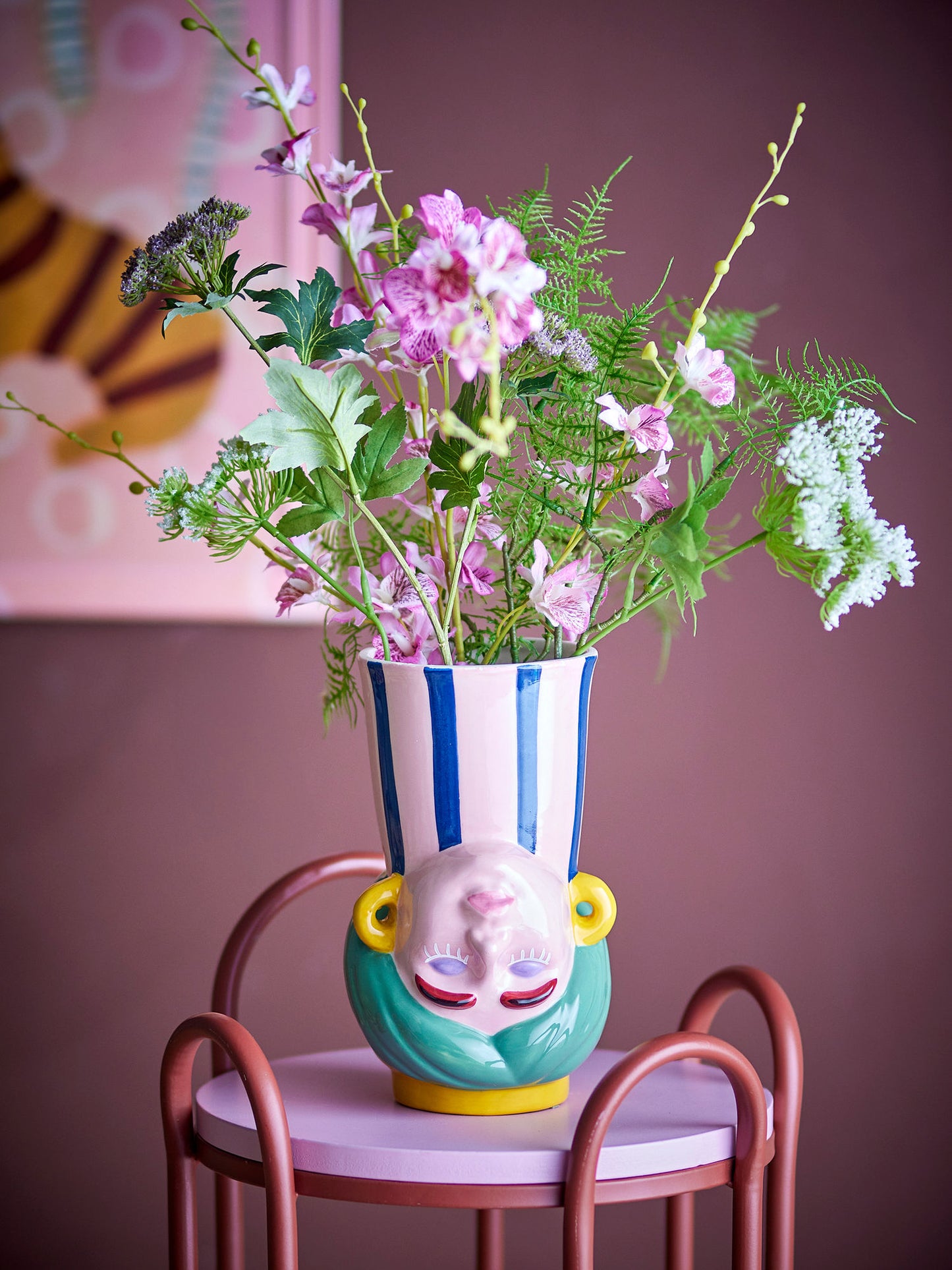 Bloomingville Miss Jody Vase, Bunt, Steingut
