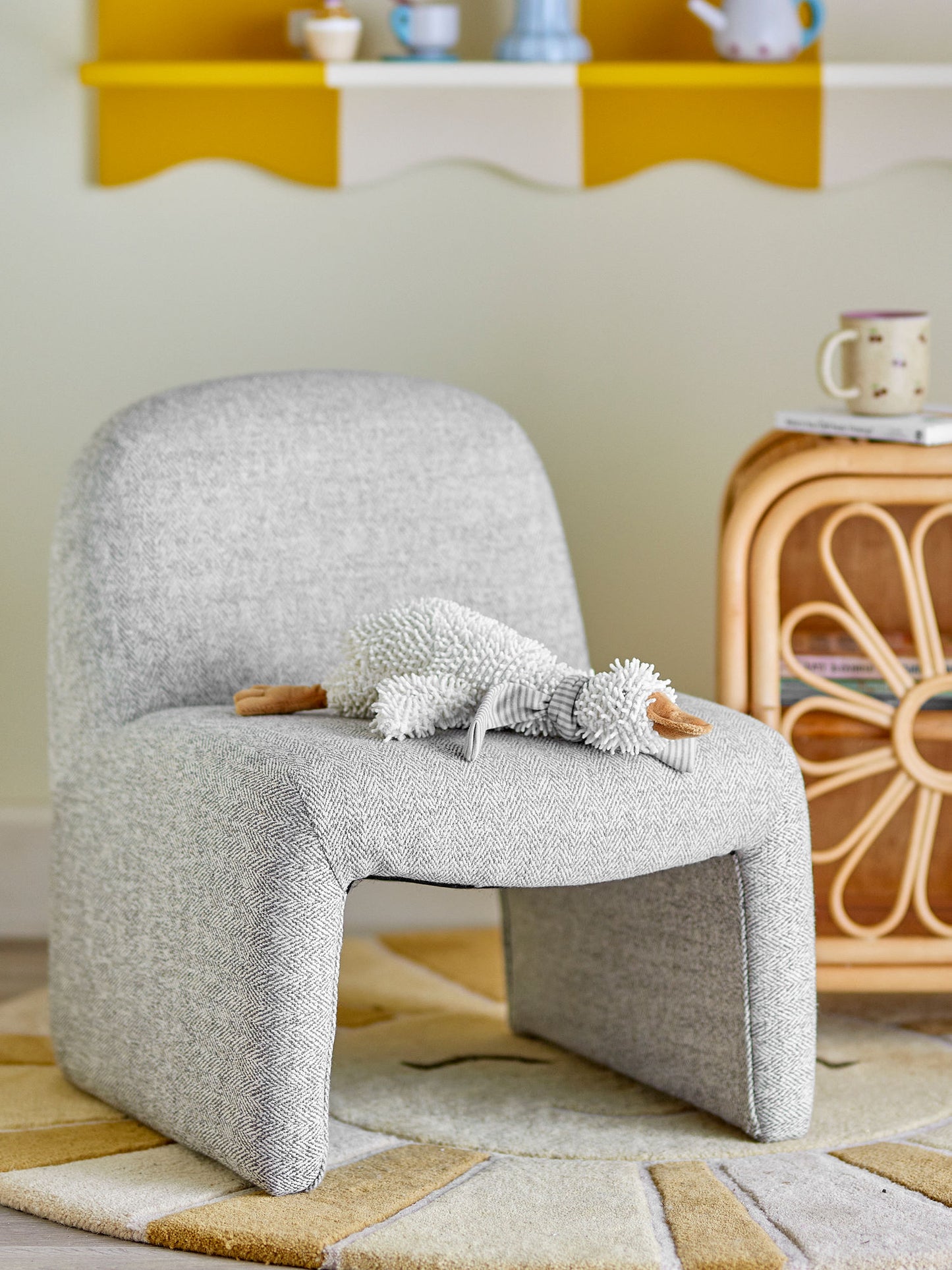 Bloomingville MINI Neel Stuhl, Grau, Polyester