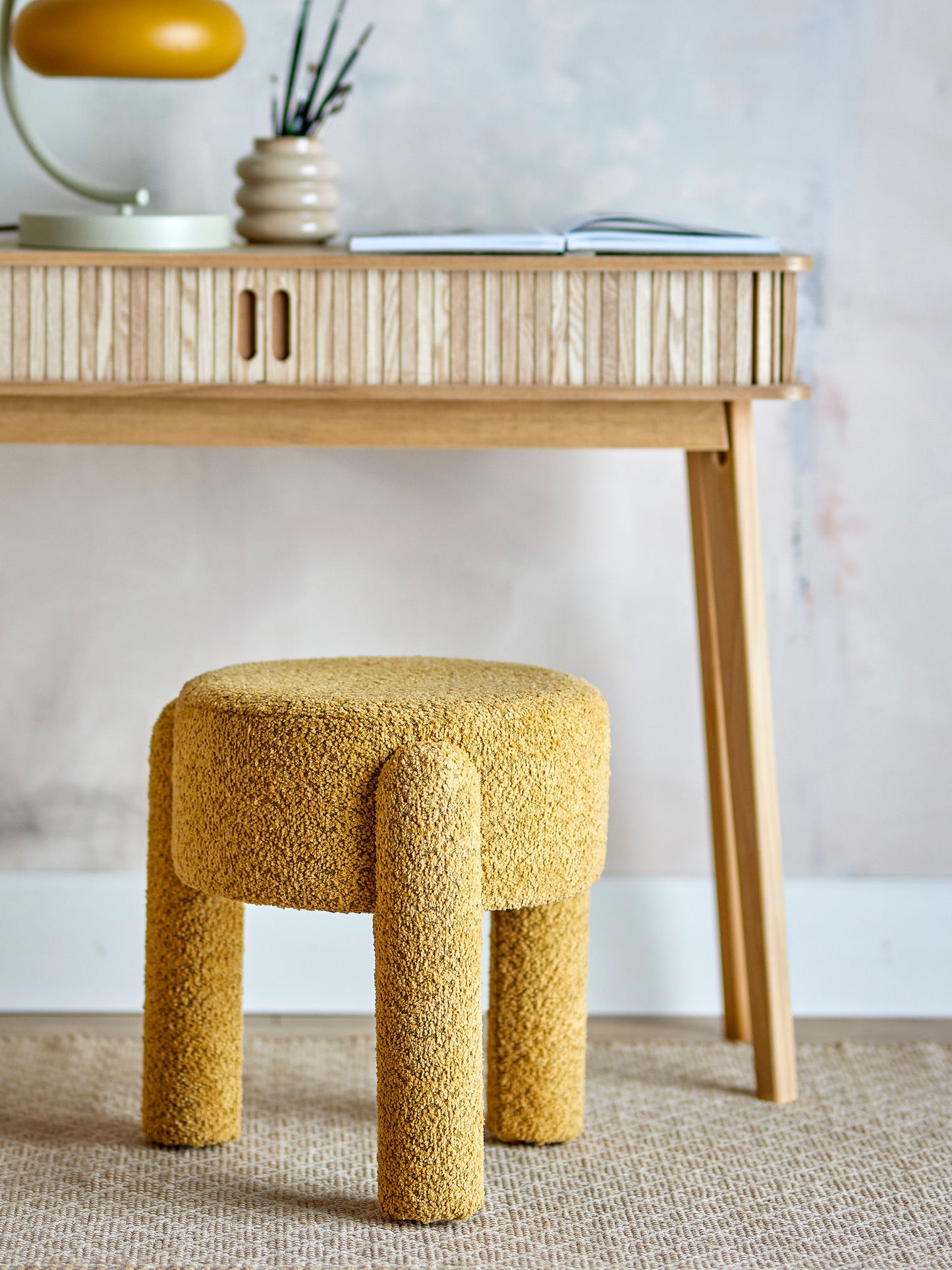 Bloomingville Bruno Hocker, Gelb, Polyester