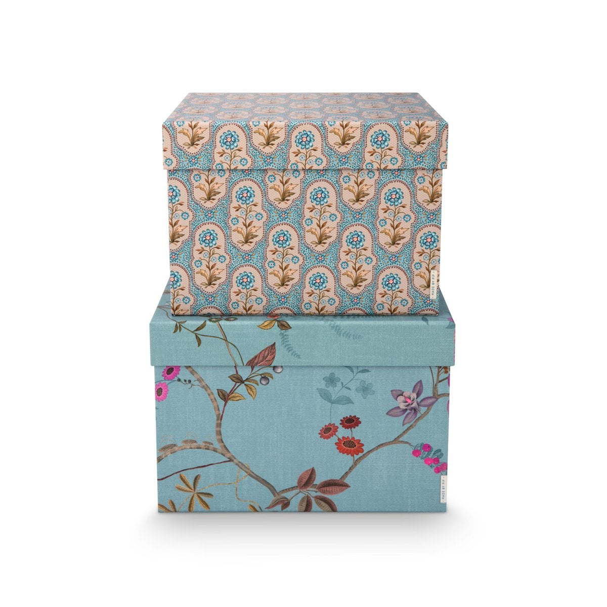 Pip Studio Aufbewahrungsbox Square Blooming Tales Blue-Khaki