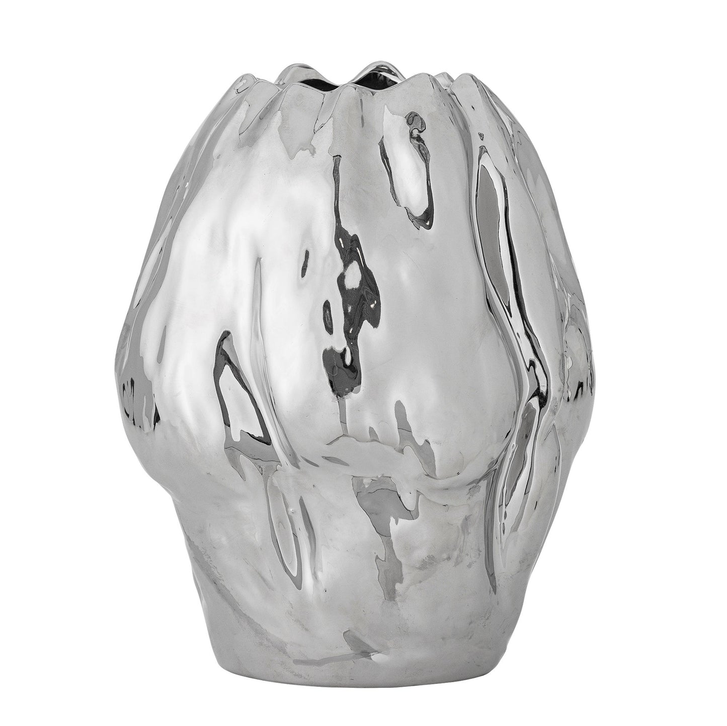 Bloomingville Bobby Vase, Silber, Steingut