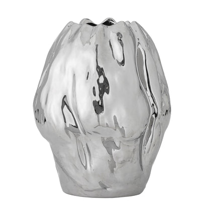 Bloomingville Bobby Vase, Silber, Steingut