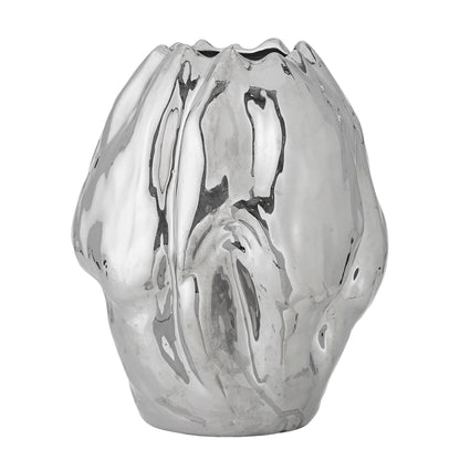 Bloomingville Bobby Vase, Silber, Steingut