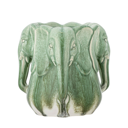 Bloomingville Pontus Vase, Grün, Steingut