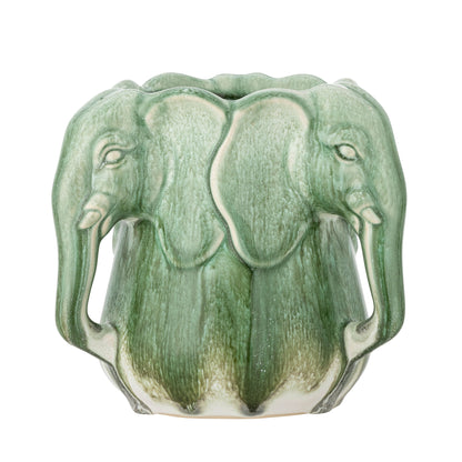Bloomingville Pontus Vase, Grün, Steingut