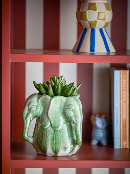 Bloomingville Pontus Vase, Grün, Steingut