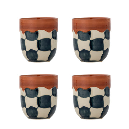 Bloomingville Check Tasse, 4er Set