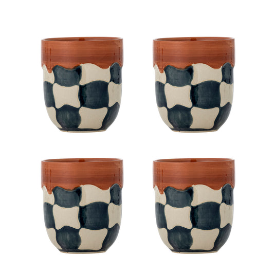 Bloomingville Check Tasse, 4er Set