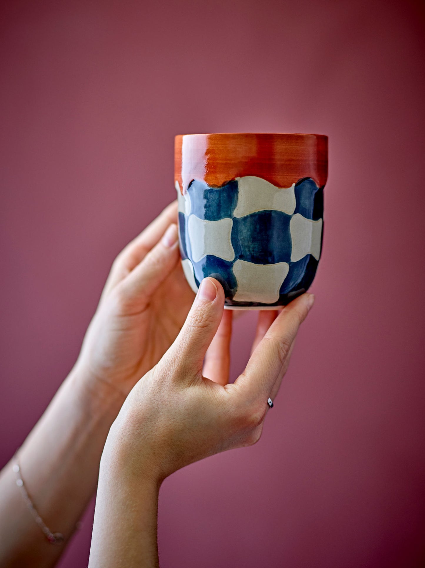 Bloomingville Check Tasse, 4er Set
