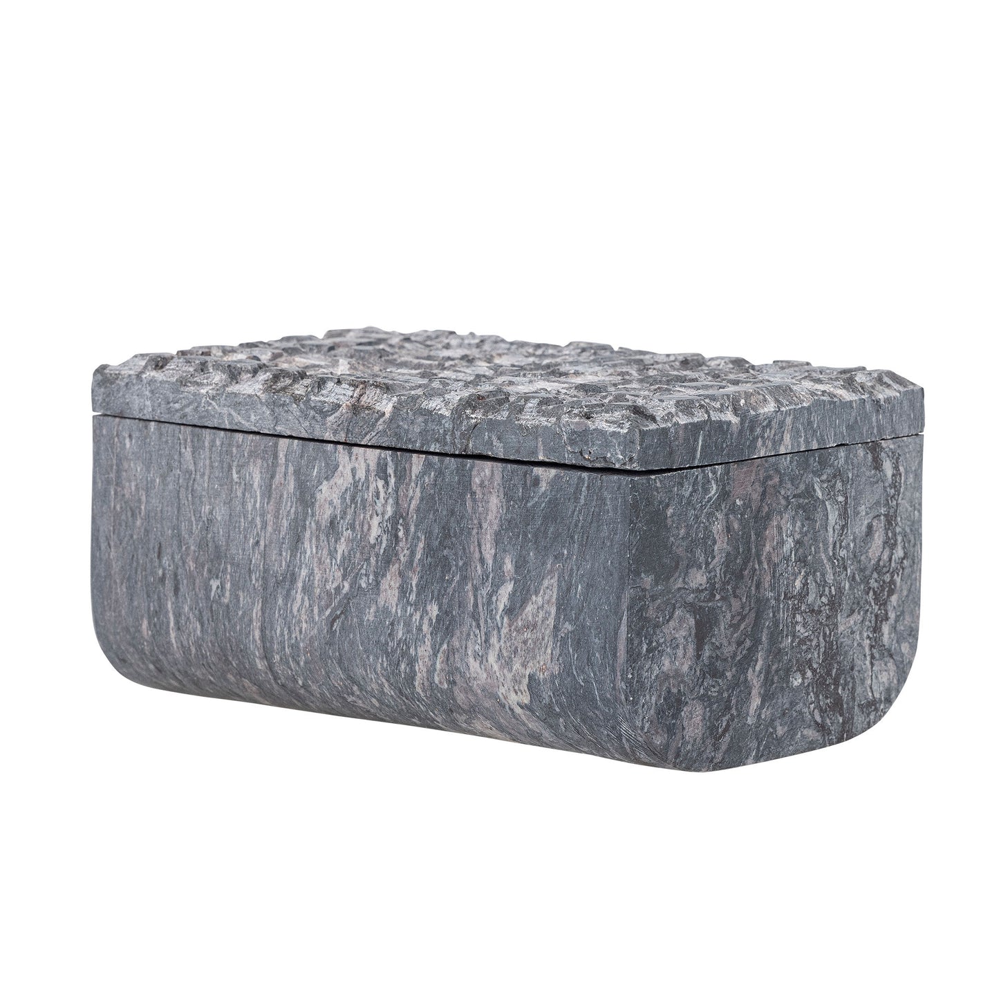 Bloomingville Nubia Box mit Deckel, Grau, Speckstein