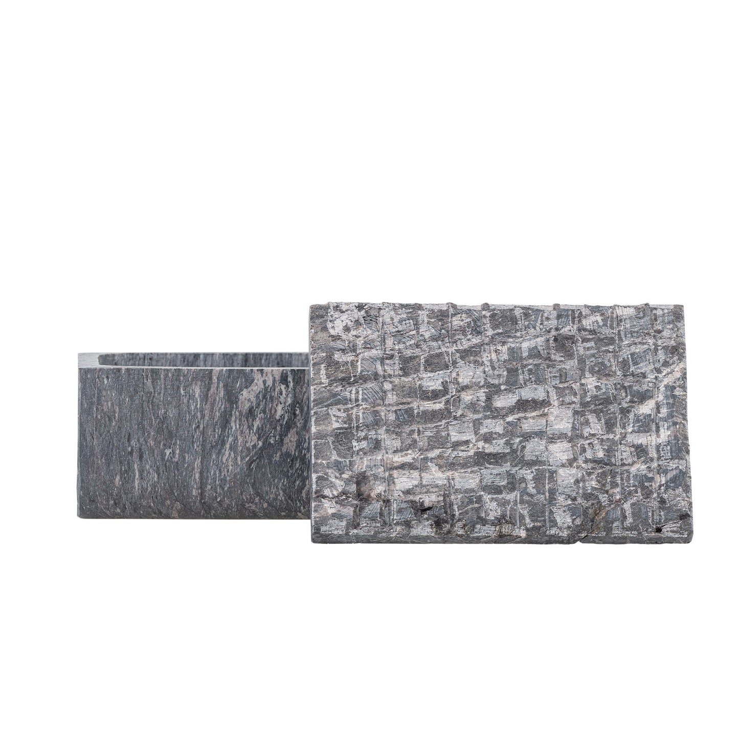 Bloomingville Nubia Box mit Deckel, Grau, Speckstein