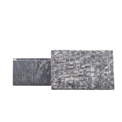 Bloomingville Nubia Box mit Deckel, Grau, Speckstein