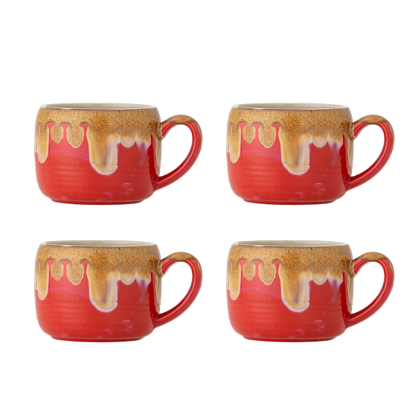 Bloomingville Sheen Tasse, Rot, Steingut