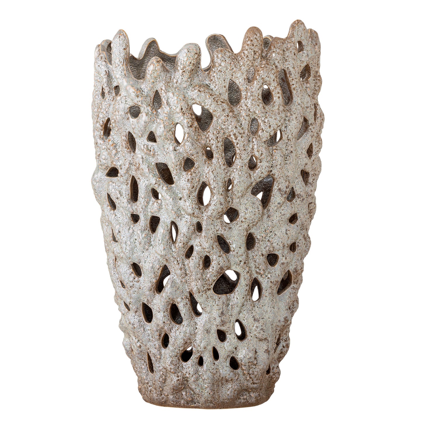 Bloomingville Eunice Deko-Vase, Weiß, Steingut